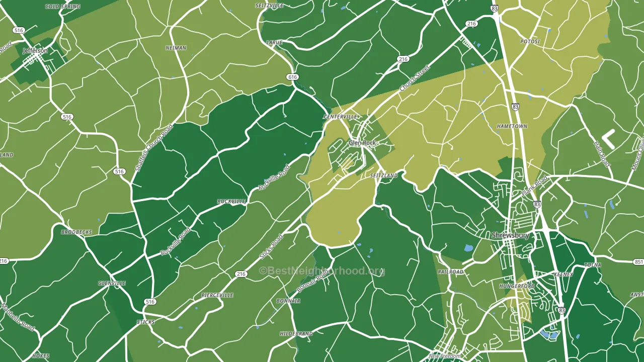 17327, PA block-group voter-turnout map