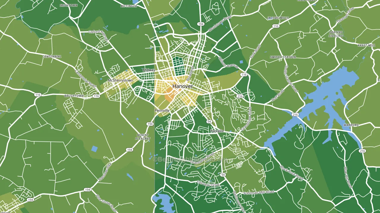 17331, PA block-group voter-turnout map