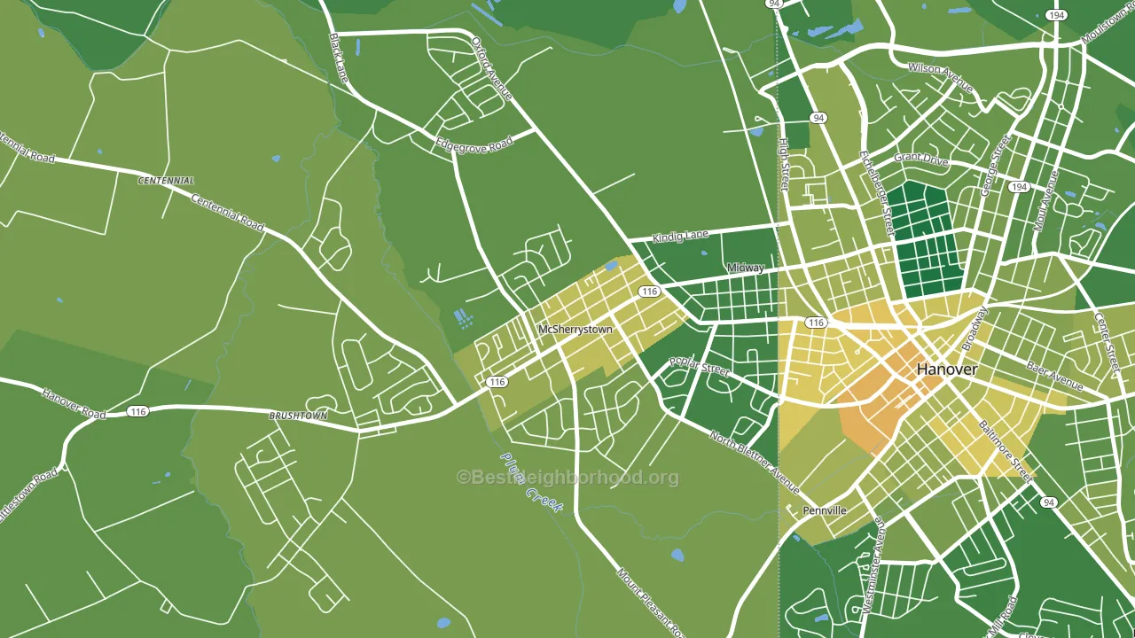 17344, PA block-group voter-turnout map