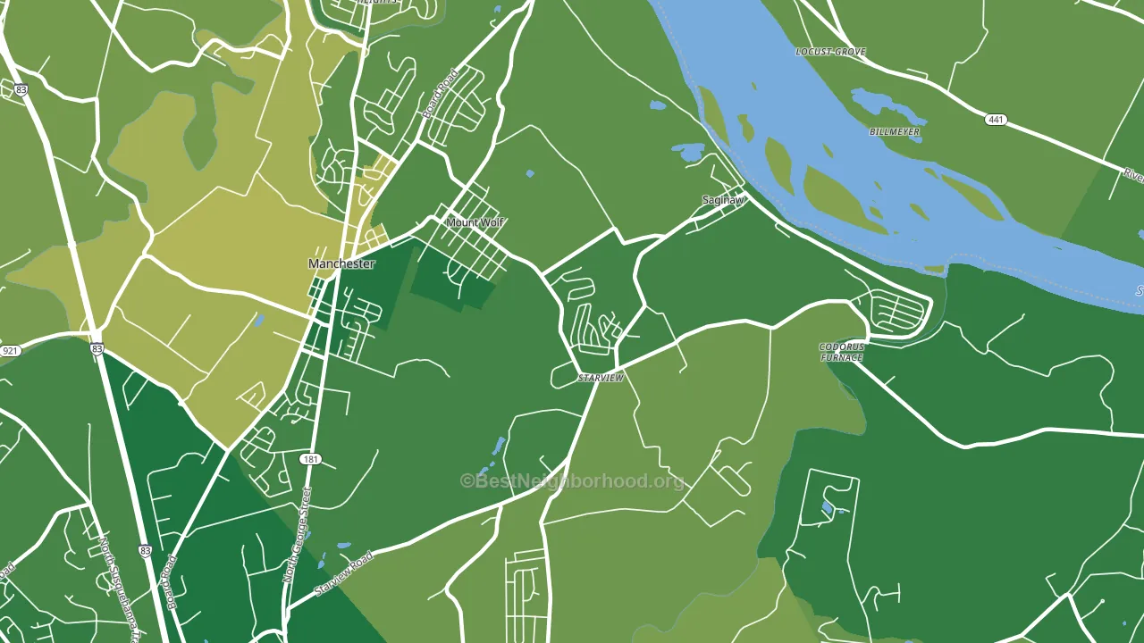 17347, PA block-group voter-turnout map