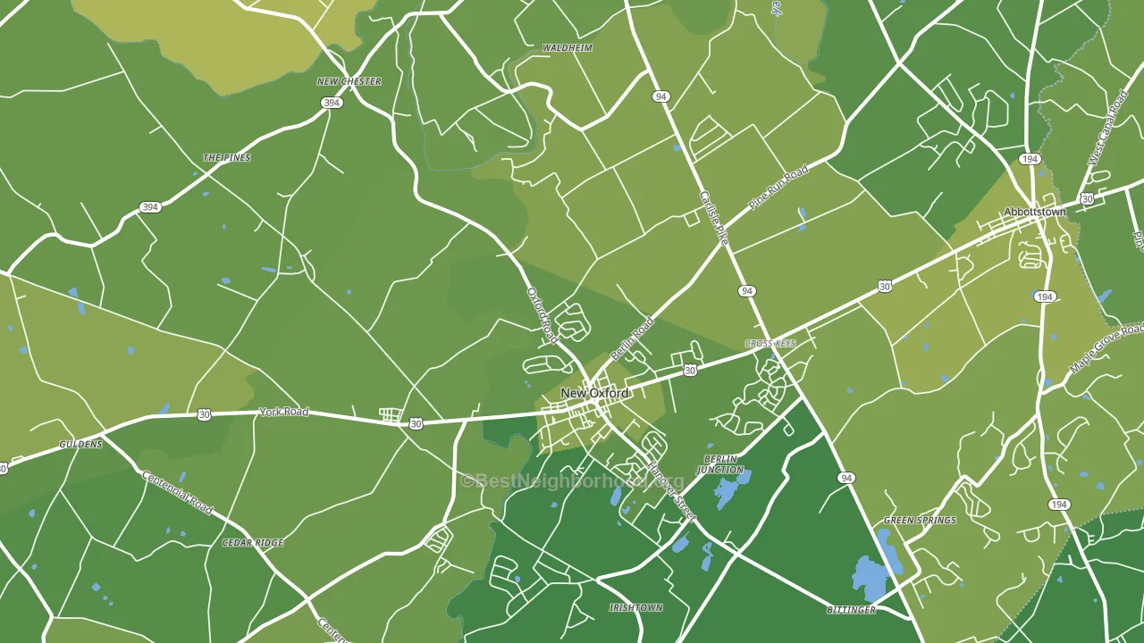 17350, PA block-group voter-turnout map