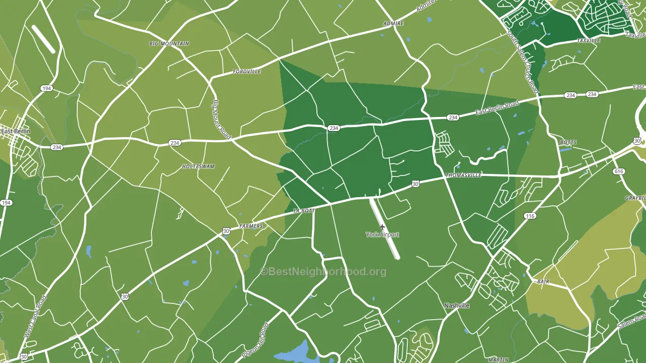 17364, PA block-group voter-turnout map