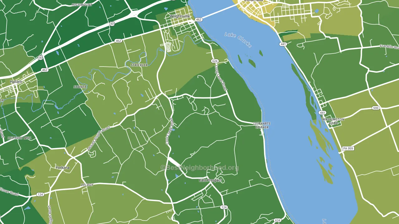 17368, PA block-group voter-turnout map
