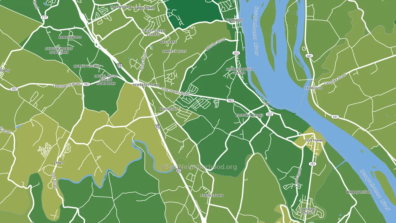 17370, PA block-group voter-turnout map