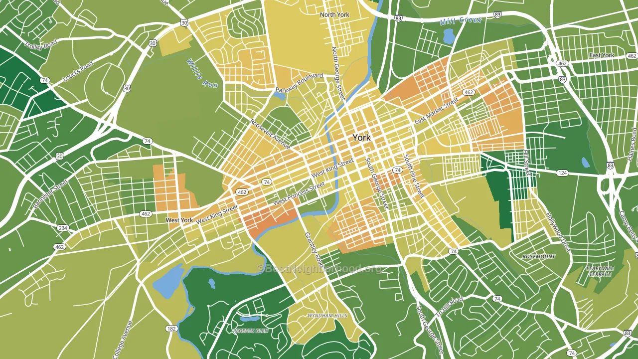 17401, PA block-group voter-turnout map
