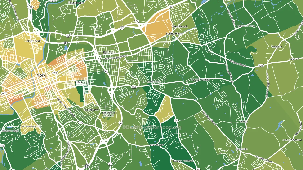 17402, PA block-group voter-turnout map