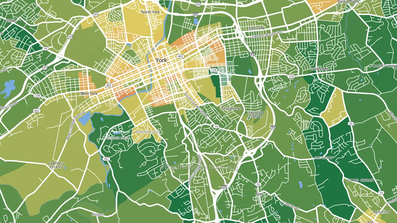17403, PA block-group voter-turnout map