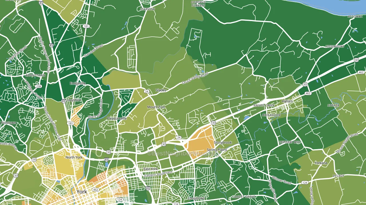 17406, PA block-group voter-turnout map