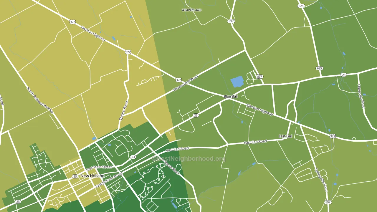 17506, PA block-group voter-turnout map