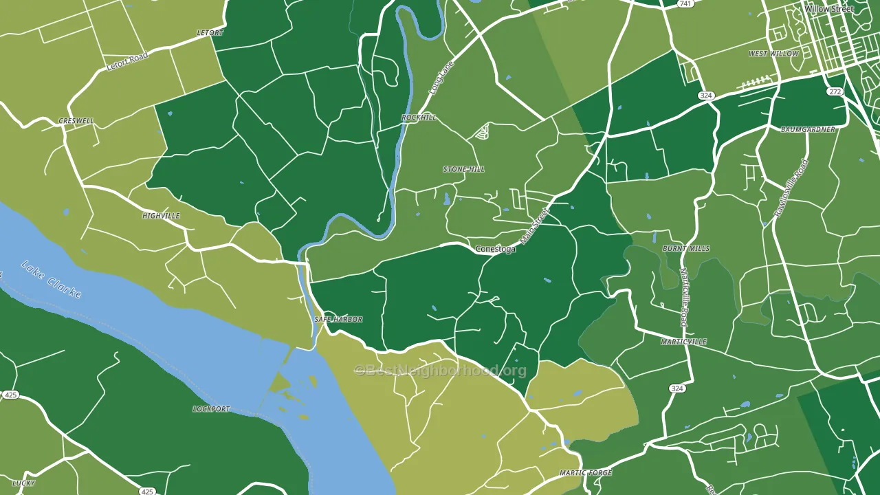 17516, PA block-group voter-turnout map