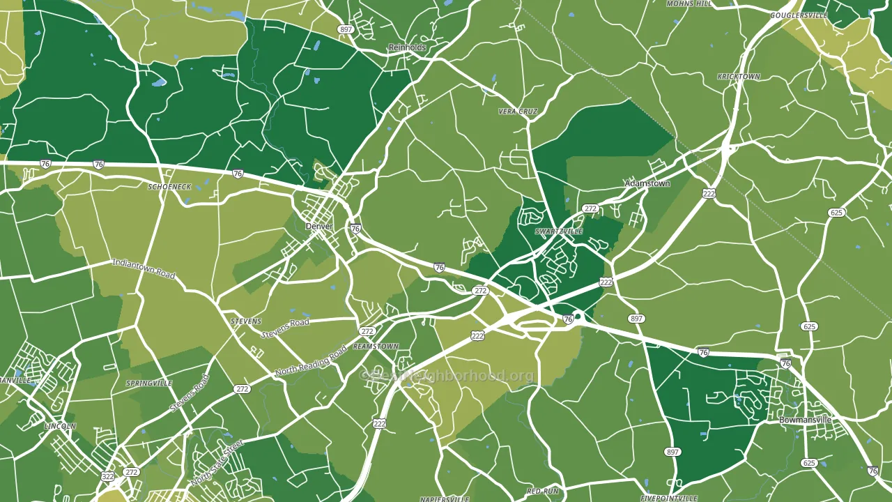 17517, PA block-group voter-turnout map