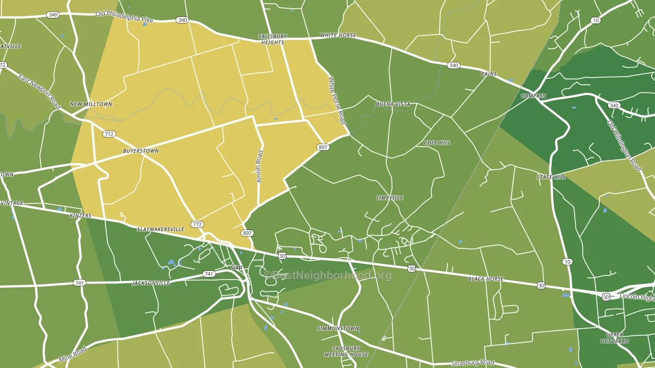 17527, PA block-group voter-turnout map