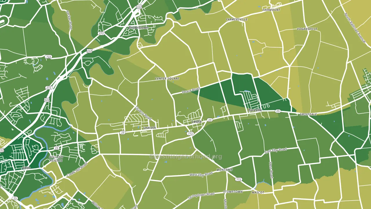 17540, PA block-group voter-turnout map