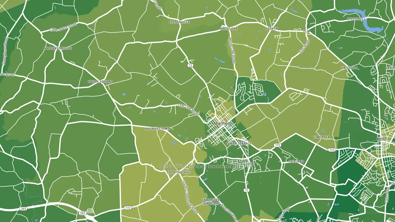 17545, PA block-group voter-turnout map