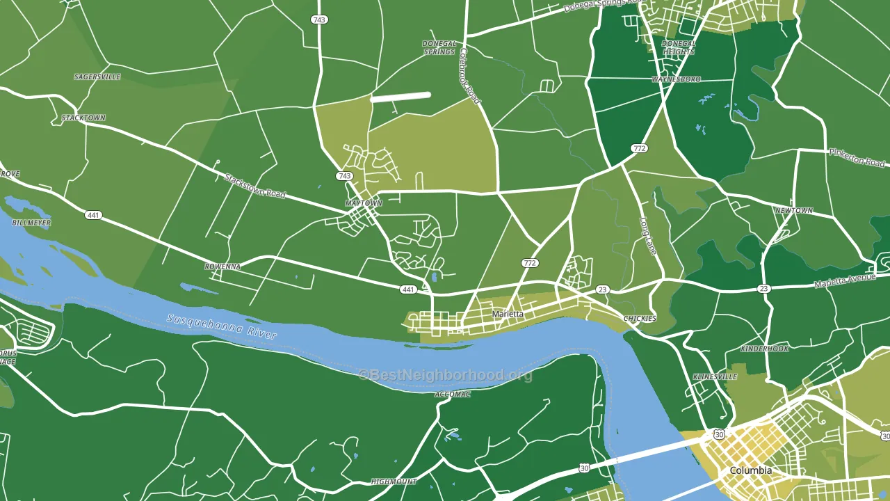 17547, PA block-group voter-turnout map