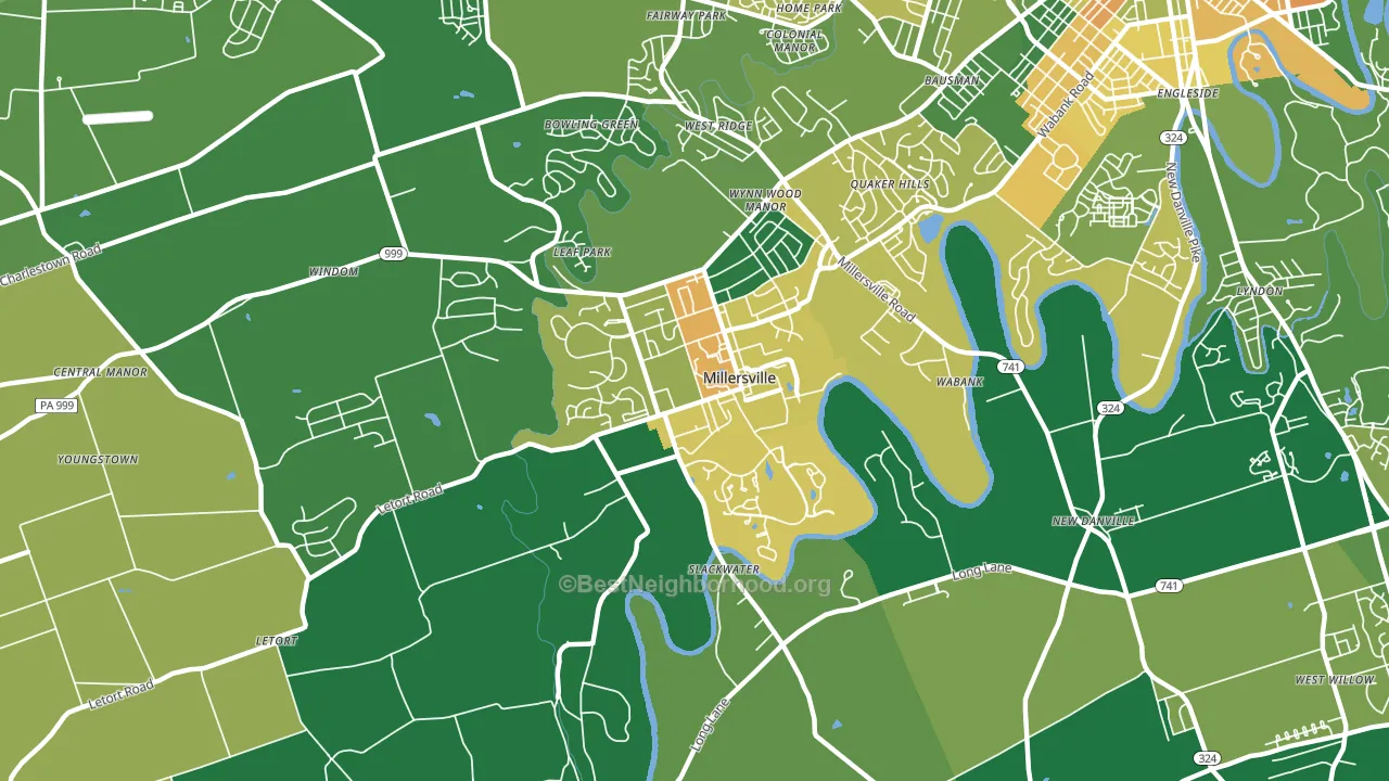 17551, PA block-group voter-turnout map
