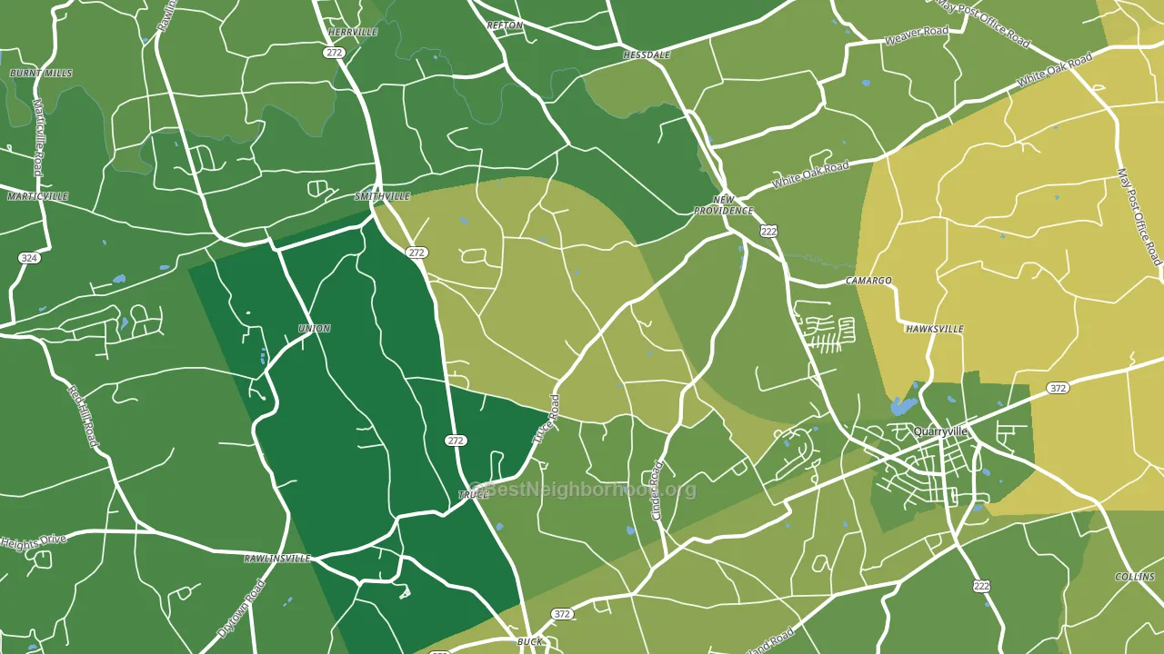 17560, PA block-group voter-turnout map