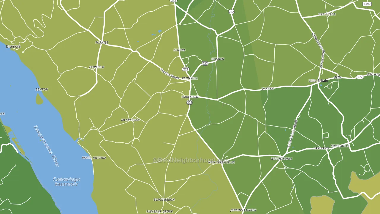 17563, PA block-group voter-turnout map