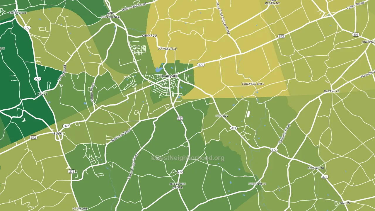 17566, PA block-group voter-turnout map