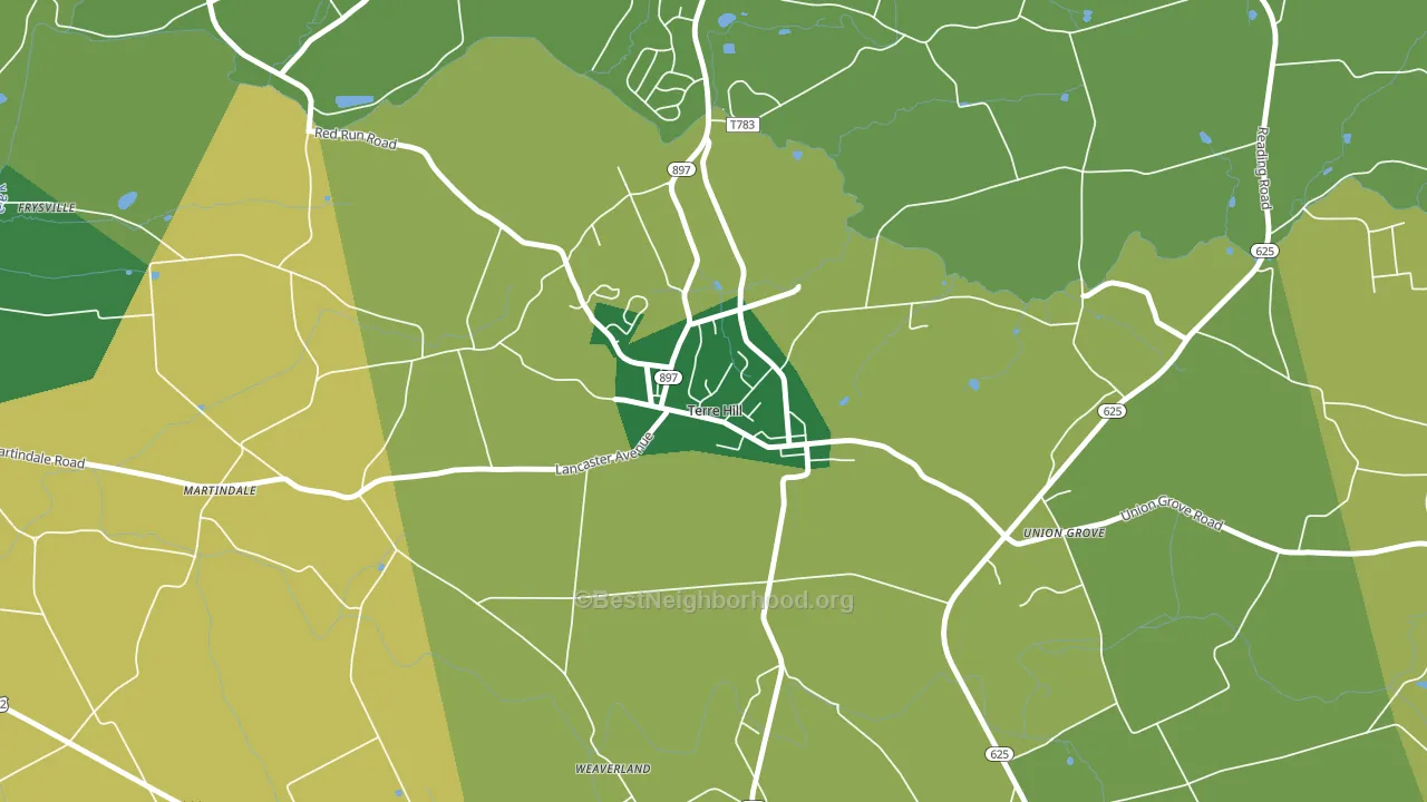 17581, PA block-group voter-turnout map
