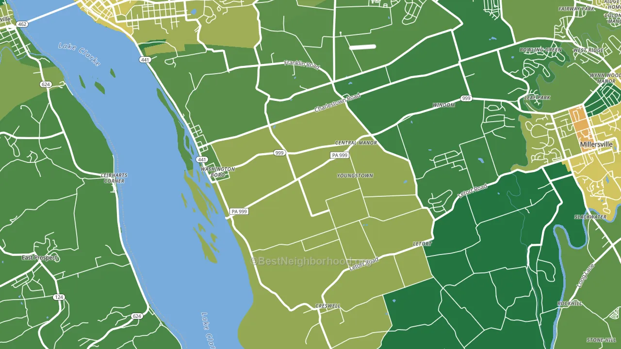 17582, PA block-group voter-turnout map