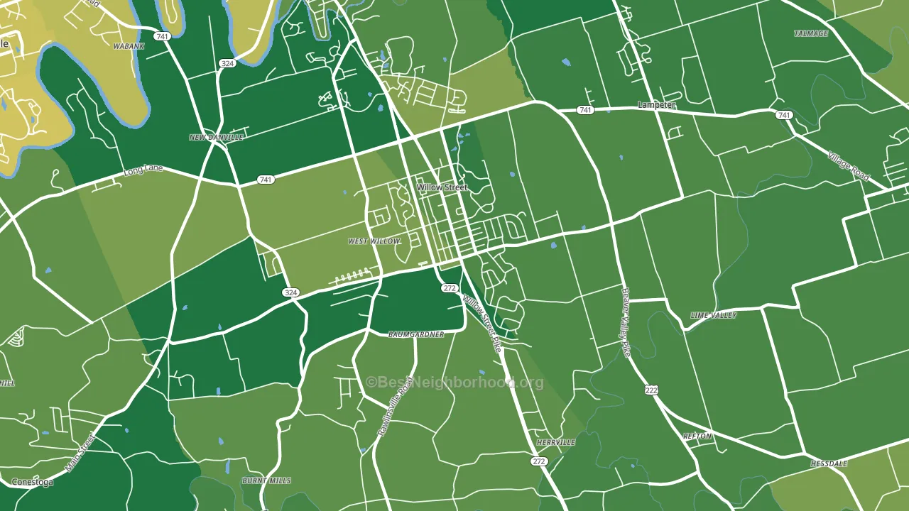 17584, PA block-group voter-turnout map