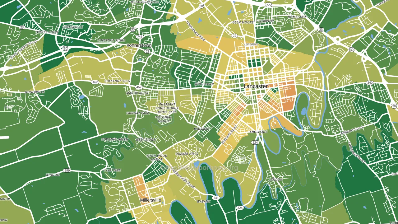 17603, PA block-group voter-turnout map
