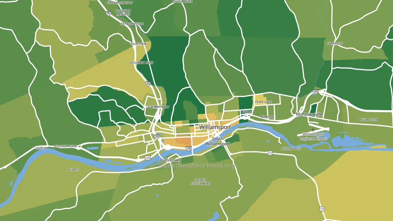 17701, PA block-group voter-turnout map