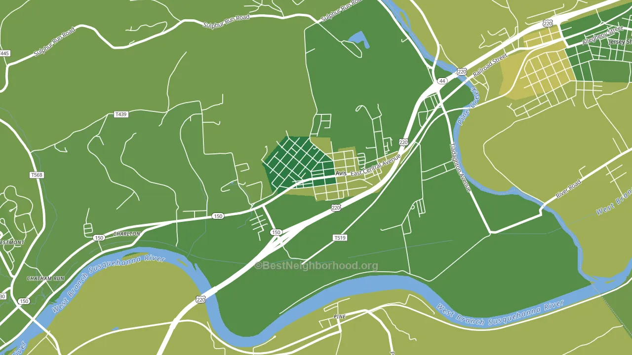 17721, PA block-group voter-turnout map