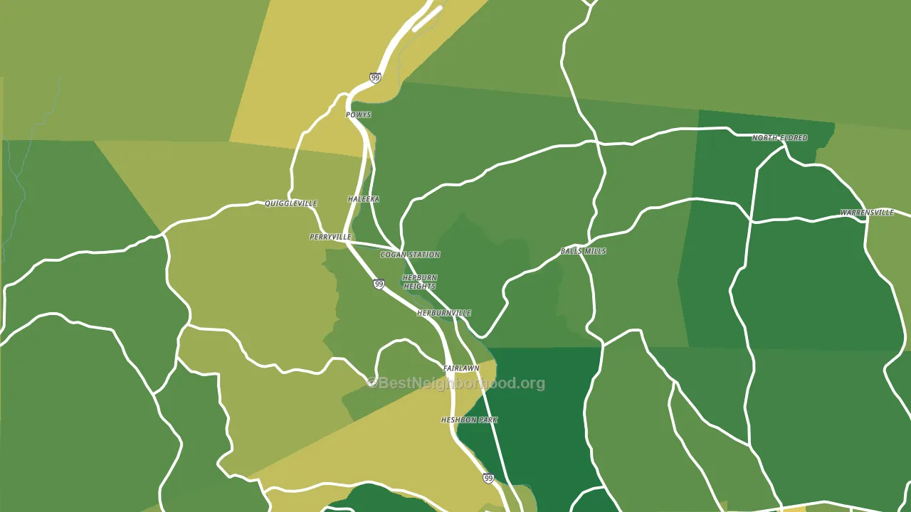 17728, PA block-group voter-turnout map