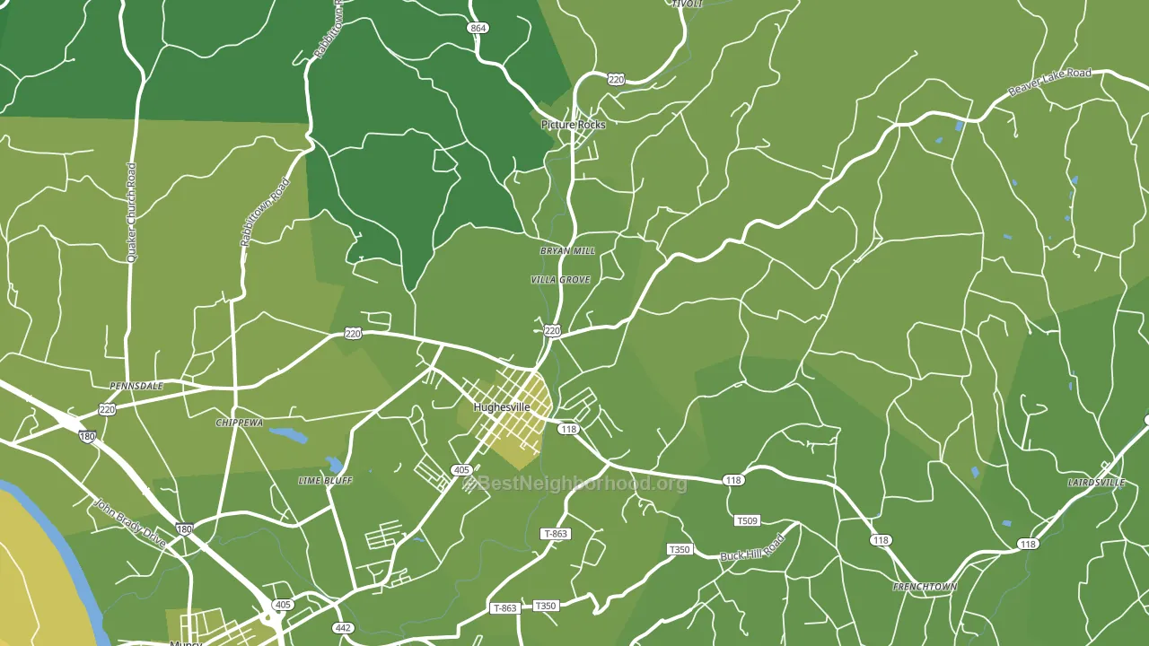 17737, PA block-group voter-turnout map