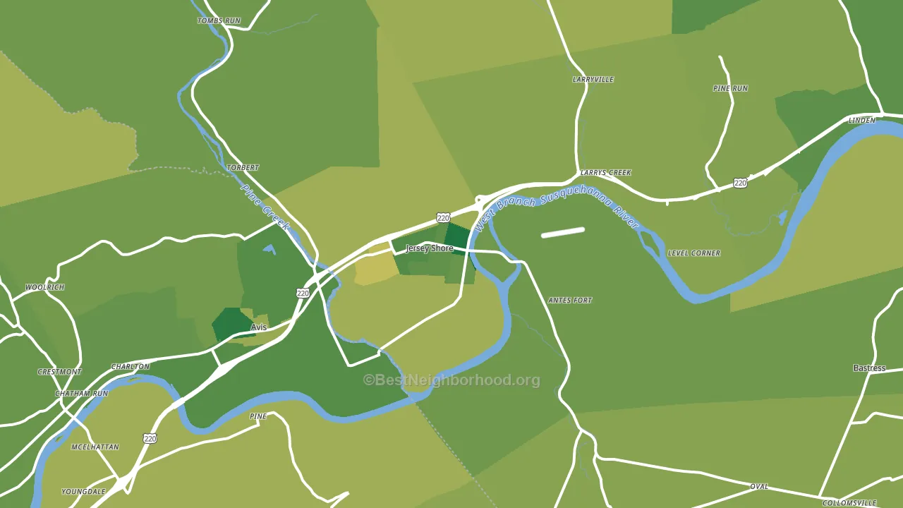17740, PA block-group voter-turnout map