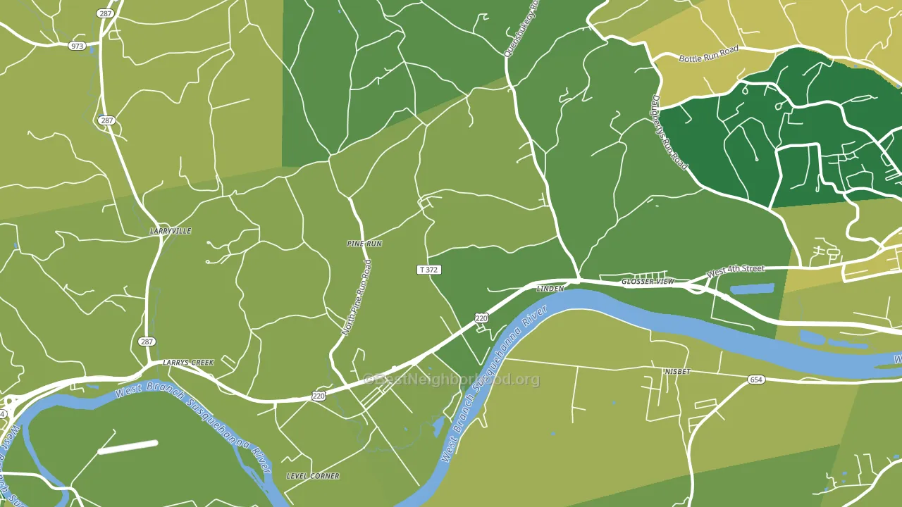 17744, PA block-group voter-turnout map