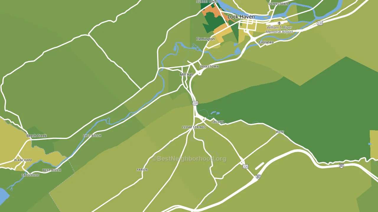 17751, PA block-group voter-turnout map