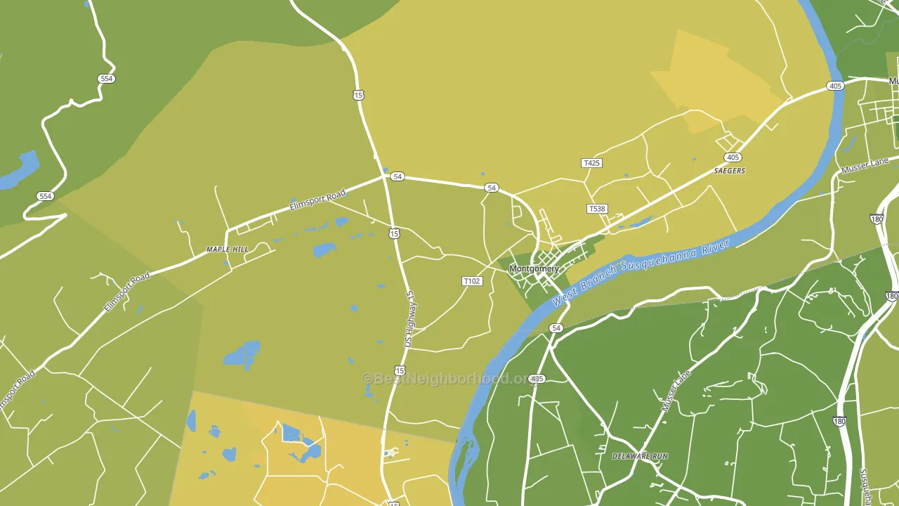 17752, PA block-group voter-turnout map