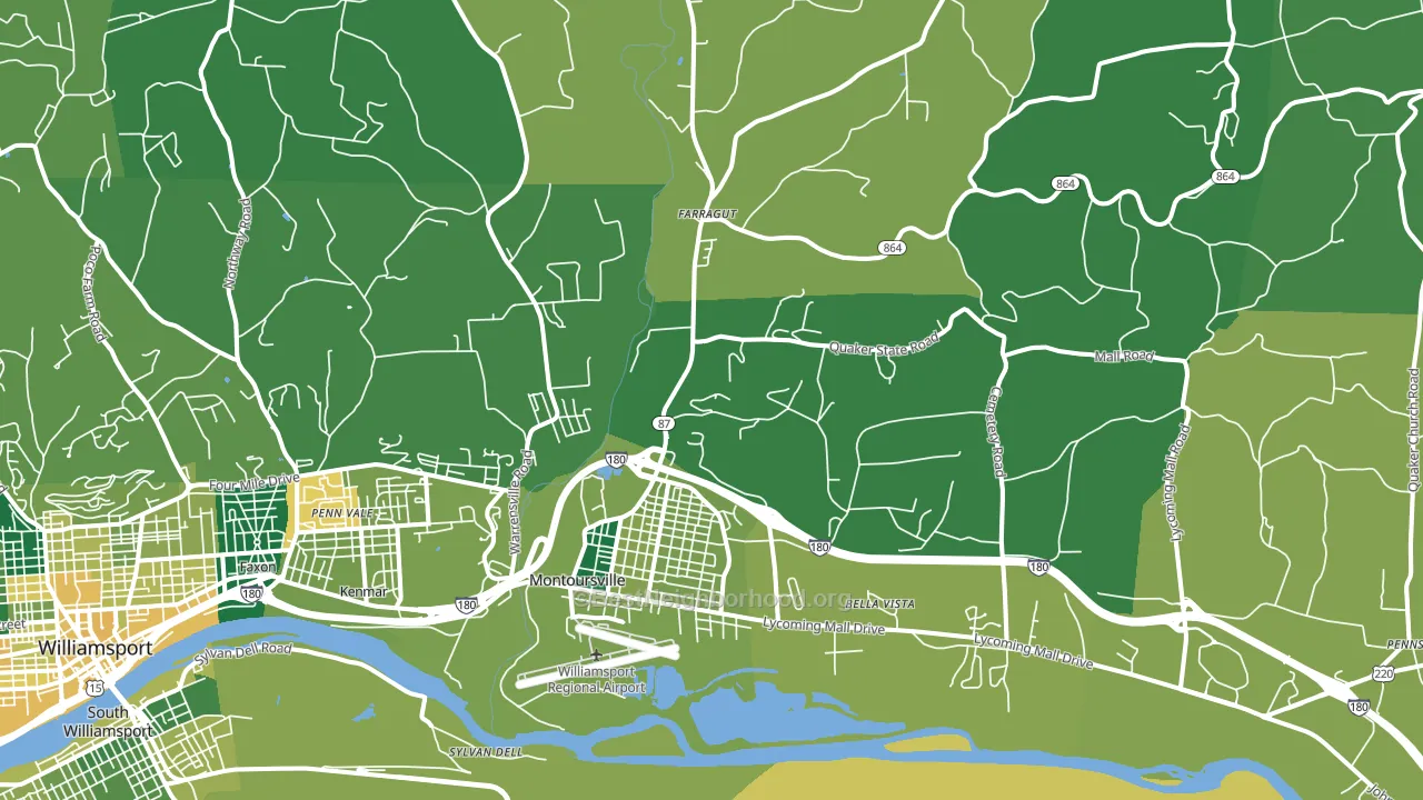 17754, PA block-group voter-turnout map