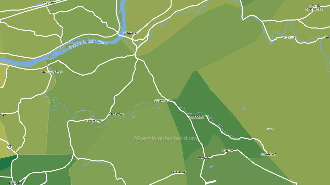 17820, PA block-group voter-turnout map