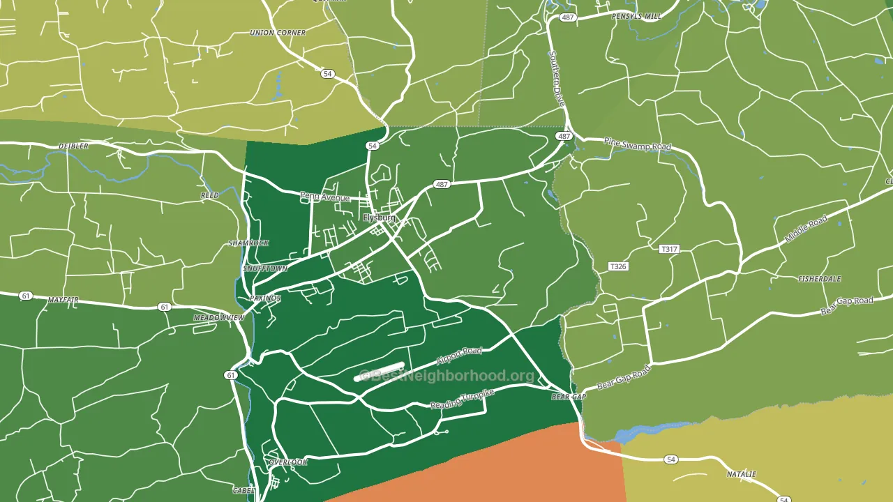 17824, PA block-group voter-turnout map
