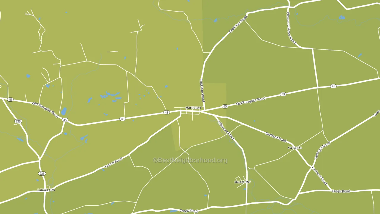 17829, PA block-group voter-turnout map