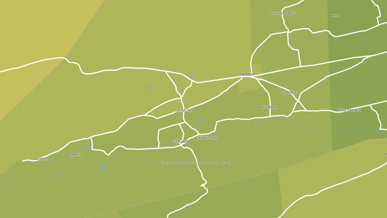 17845, PA block-group voter-turnout map