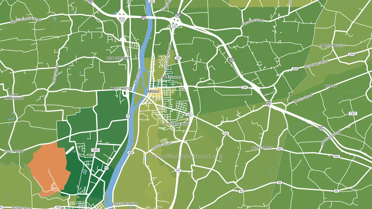 17847, PA block-group voter-turnout map