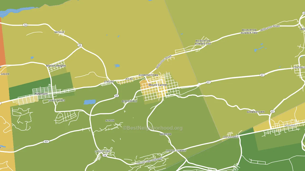17851, PA block-group voter-turnout map