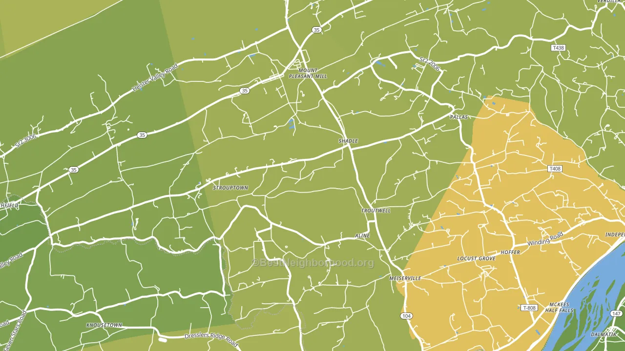 17853, PA block-group voter-turnout map