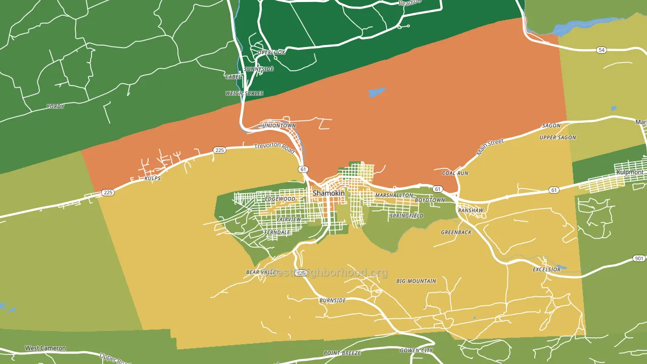 17866, PA block-group voter-turnout map