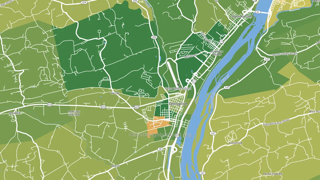 17870, PA block-group voter-turnout map