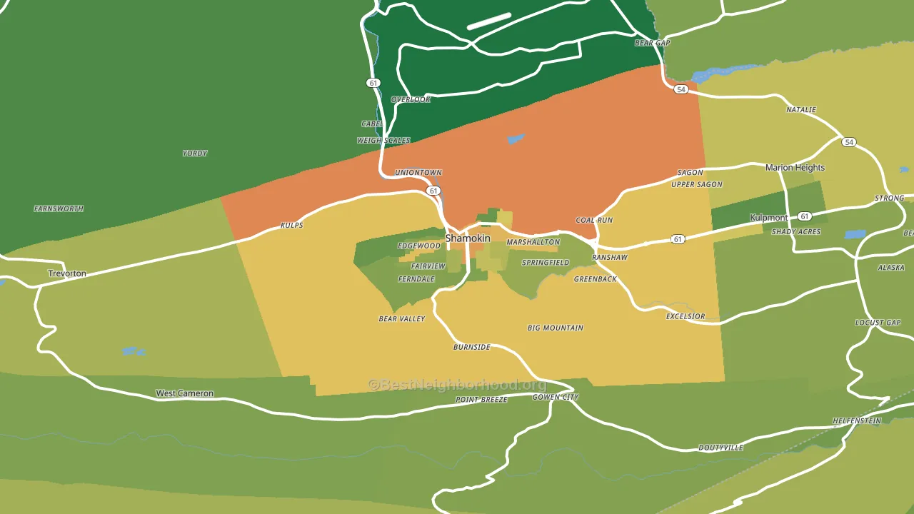 17872, PA block-group voter-turnout map