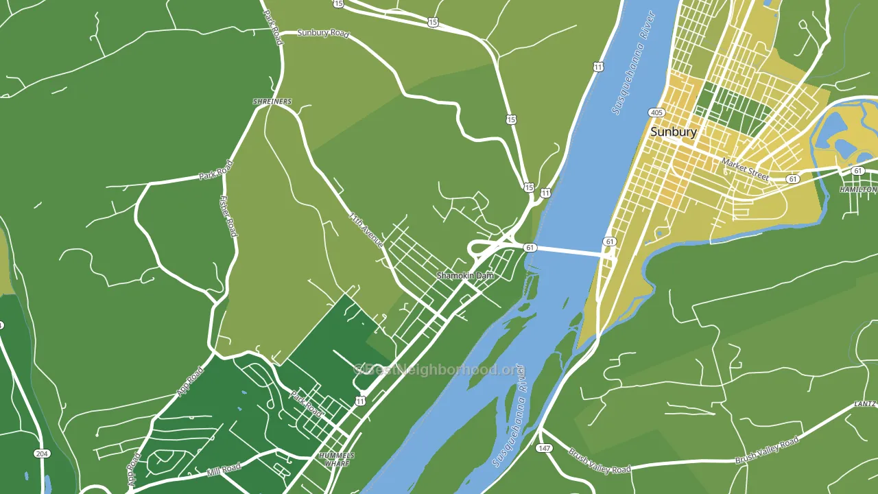 17876, PA block-group voter-turnout map