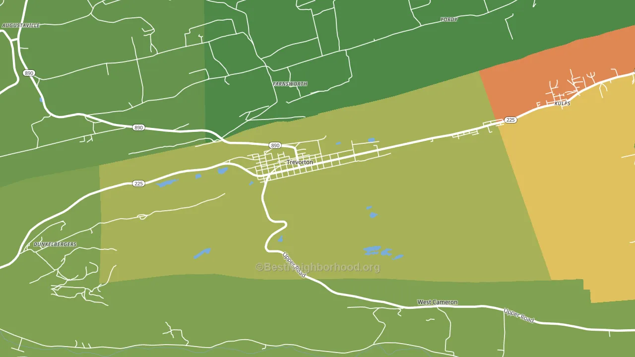 17881, PA block-group voter-turnout map