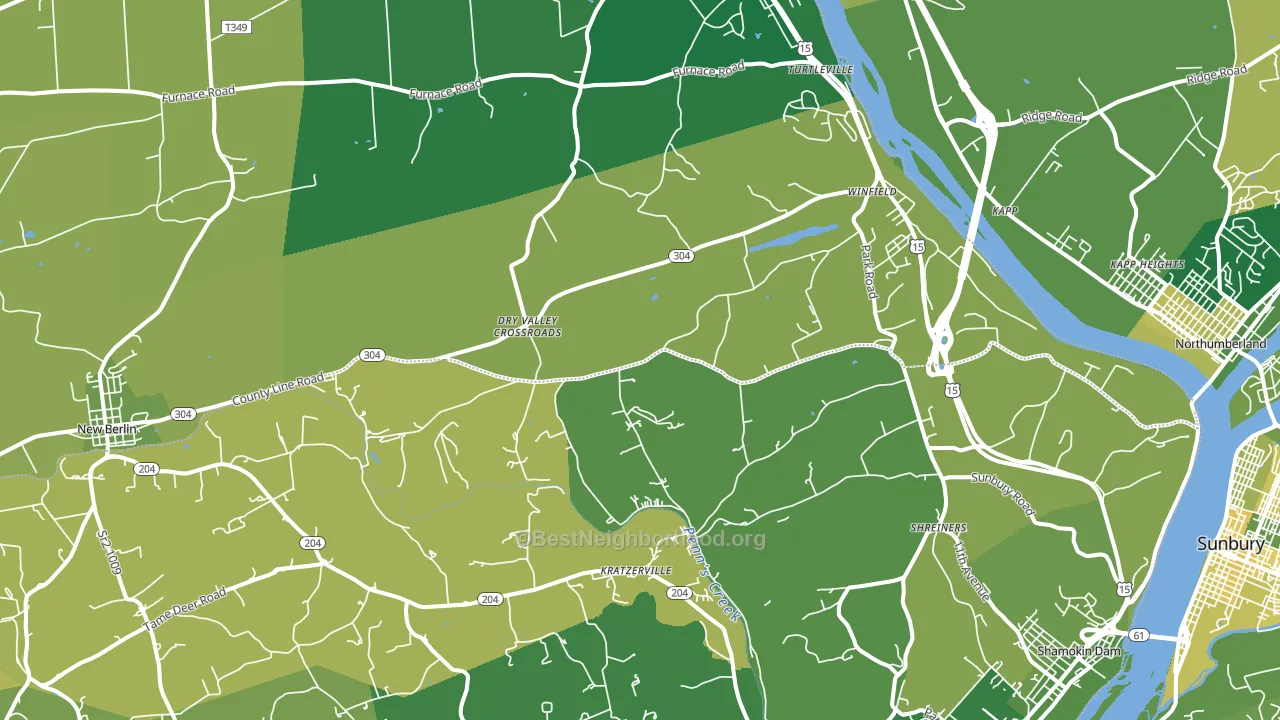 17889, PA block-group voter-turnout map