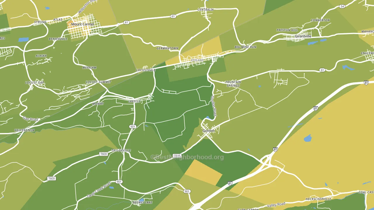 17921, PA block-group voter-turnout map